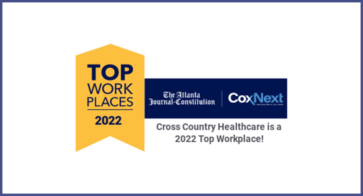 Cross Country Healthcare Named a Top Workplace in Atlanta Journal-Constitution Top Workplaces!